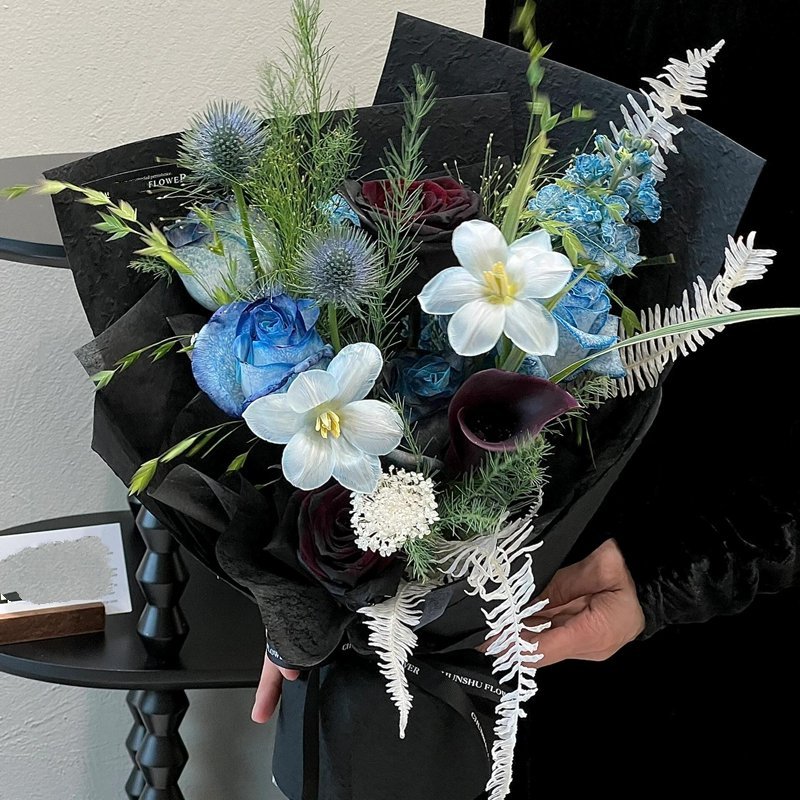 【柳州花店】蓝色多瑙河混搭花束送女朋友男朋友闺蜜生日花束小众精致花束